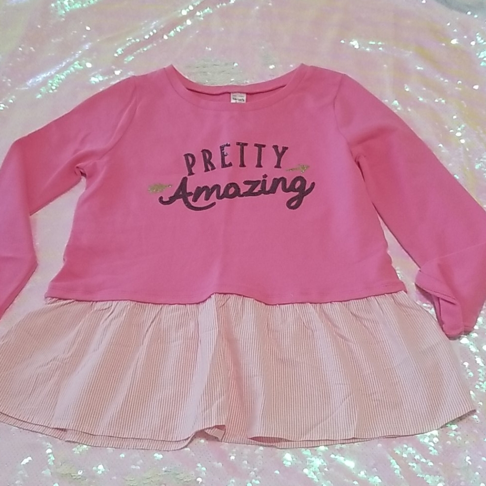 Carter's girls pink ling sleeve cotton top